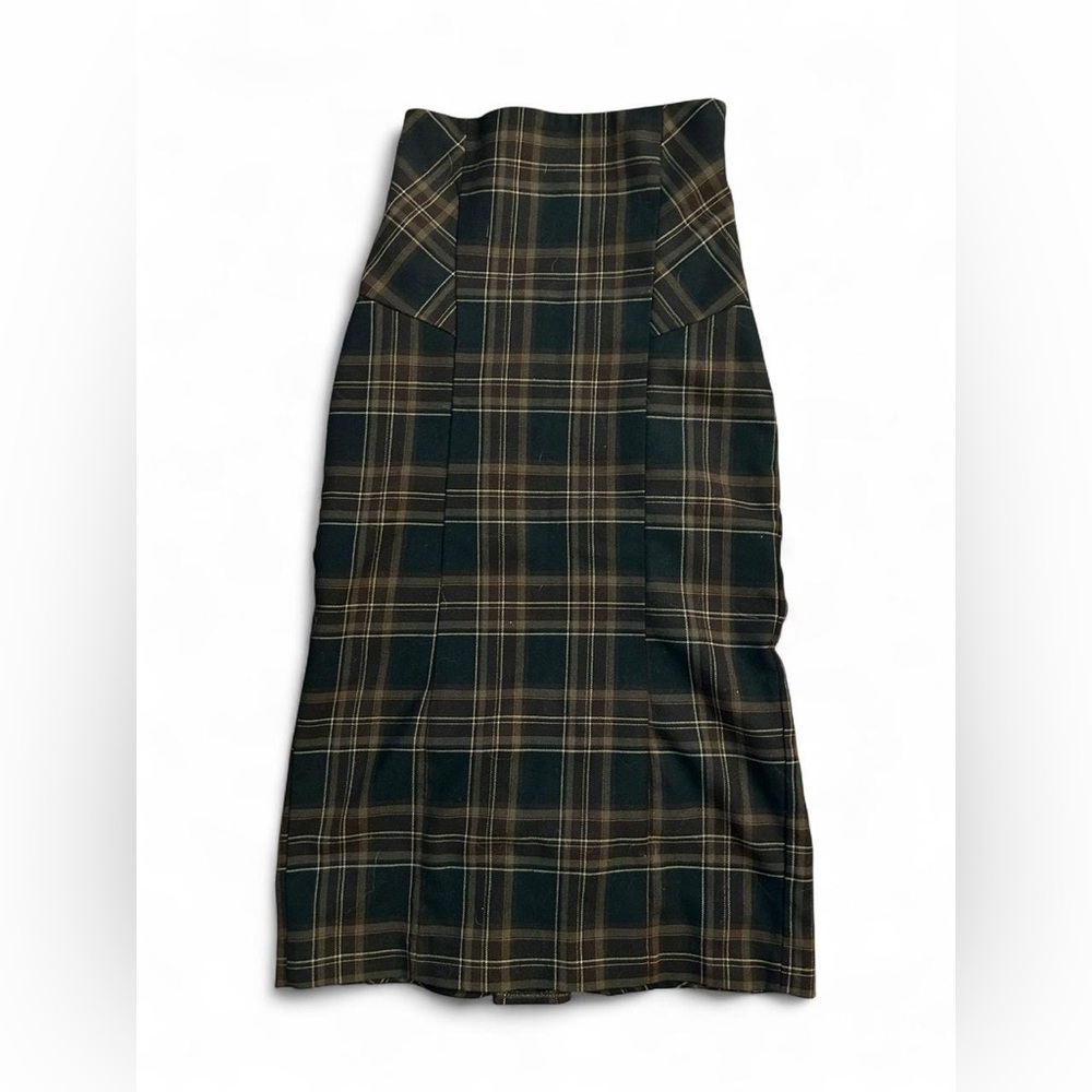 Vintage Y2K Body by Victoria's Secret Black and Brown Plaid Maxi Skirt